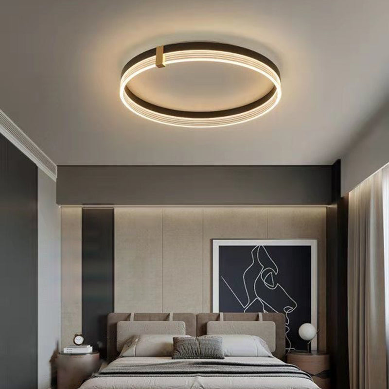 مصباح سقف LED هندسي فاخر من الألومنيوم والأكريليك بتصميم عصري لغرفة النوم وغرفة المعيشة