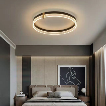 مصباح سقف LED هندسي فاخر من الألومنيوم والأكريليك بتصميم عصري لغرفة النوم وغرفة المعيشة