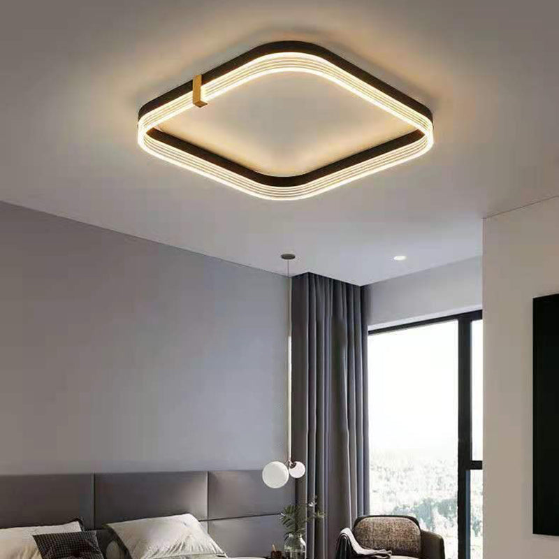 مصباح سقف LED هندسي فاخر من الألومنيوم والأكريليك بتصميم عصري لغرفة النوم وغرفة المعيشة