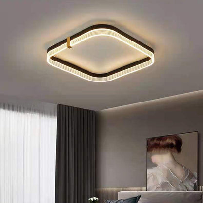 مصباح سقف LED هندسي فاخر من الألومنيوم والأكريليك بتصميم عصري لغرفة النوم وغرفة المعيشة