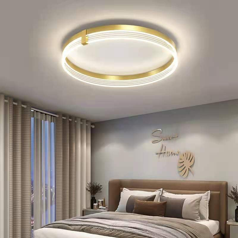 مصباح سقف LED هندسي فاخر من الألومنيوم والأكريليك بتصميم عصري لغرفة النوم وغرفة المعيشة