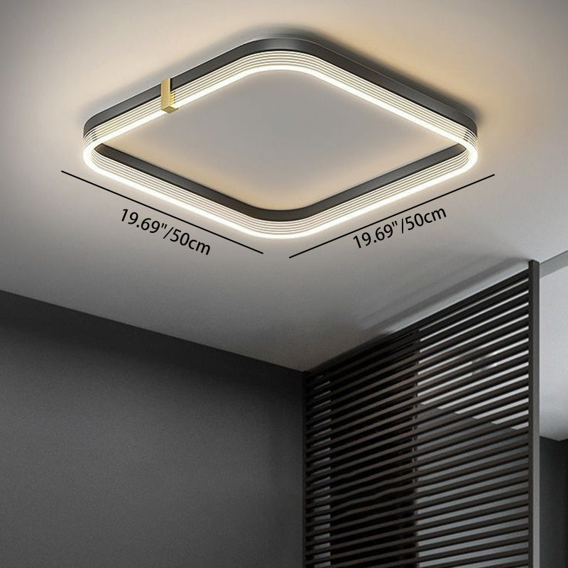 مصباح سقف LED هندسي فاخر من الألومنيوم والأكريليك بتصميم عصري لغرفة النوم وغرفة المعيشة