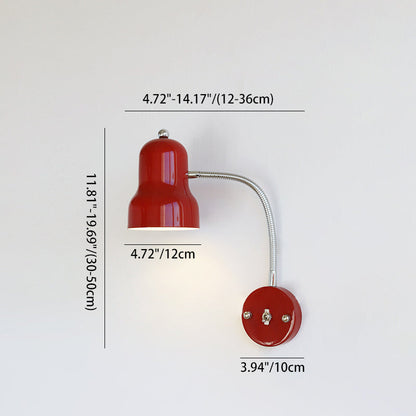 Contemporary Nordic Iron Trumpet-Shaped Round 1-Light Wall Sconce Lamp For Bedroom & Living Room