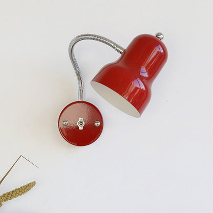 Contemporary Nordic Iron Trumpet-Shaped Round 1-Light Wall Sconce Lamp For Bedroom & Living Room