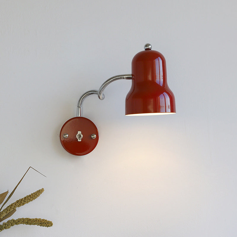 Contemporary Nordic Iron Trumpet-Shaped Round 1-Light Wall Sconce Lamp For Bedroom & Living Room