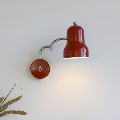 Contemporary Nordic Iron Trumpet-Shaped Round 1-Light Wall Sconce Lamp For Bedroom & Living Room