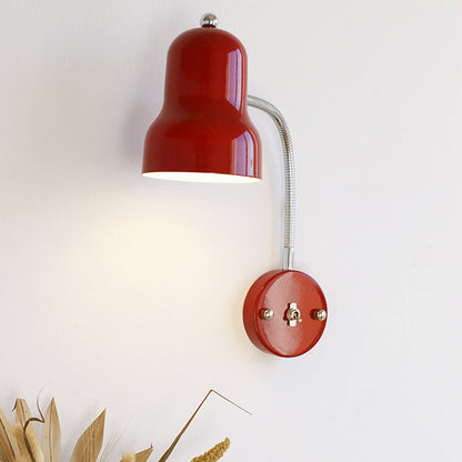 Contemporary Nordic Iron Trumpet-Shaped Round 1-Light Wall Sconce Lamp For Bedroom & Living Room