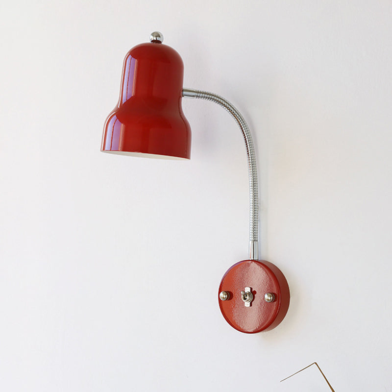 Contemporary Nordic Iron Trumpet-Shaped Round 1-Light Wall Sconce Lamp For Bedroom & Living Room