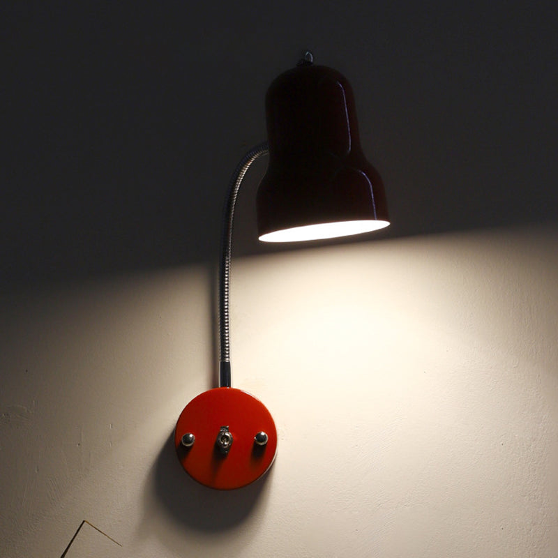Contemporary Nordic Iron Trumpet-Shaped Round 1-Light Wall Sconce Lamp For Bedroom & Living Room