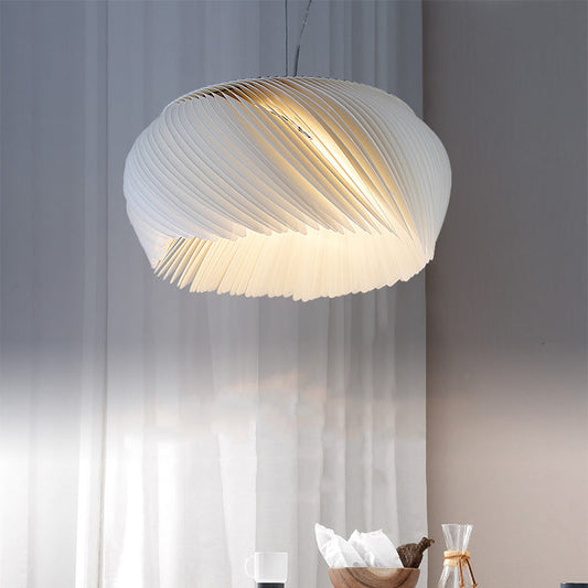Contemporary Nordic Alloy & Acrylic Layered Round 1-Light Pendant Light For Bedroom, Living Room & Dining Room