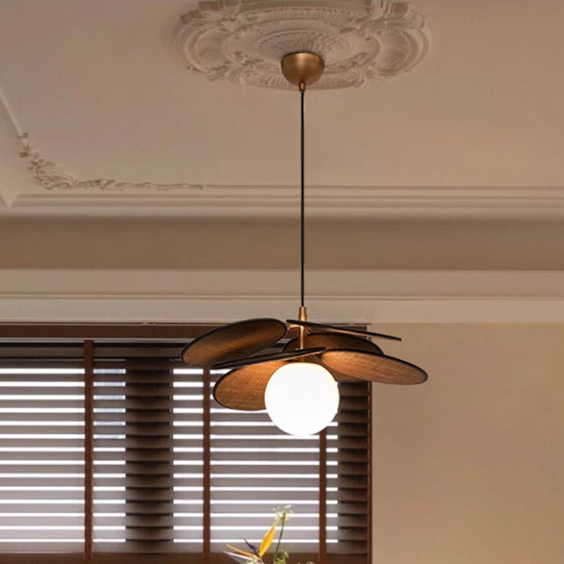 Traditional Vintage Raffia & Glass Oval Globe 1/3-Light Chandelier For Bedroom, Dining Room & Living Room