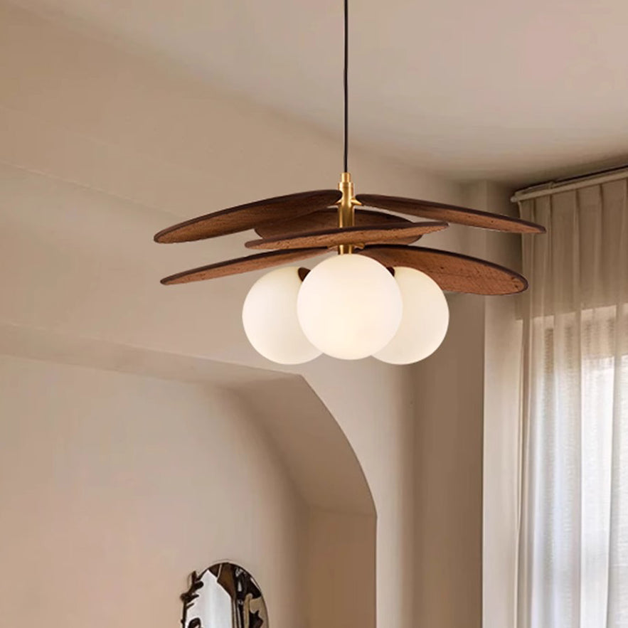Traditional Vintage Raffia & Glass Oval Globe 1/3-Light Chandelier For Bedroom, Dining Room & Living Room