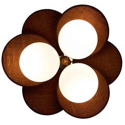 Traditional Vintage Raffia & Glass Oval Globe 1/3-Light Chandelier For Bedroom, Dining Room & Living Room
