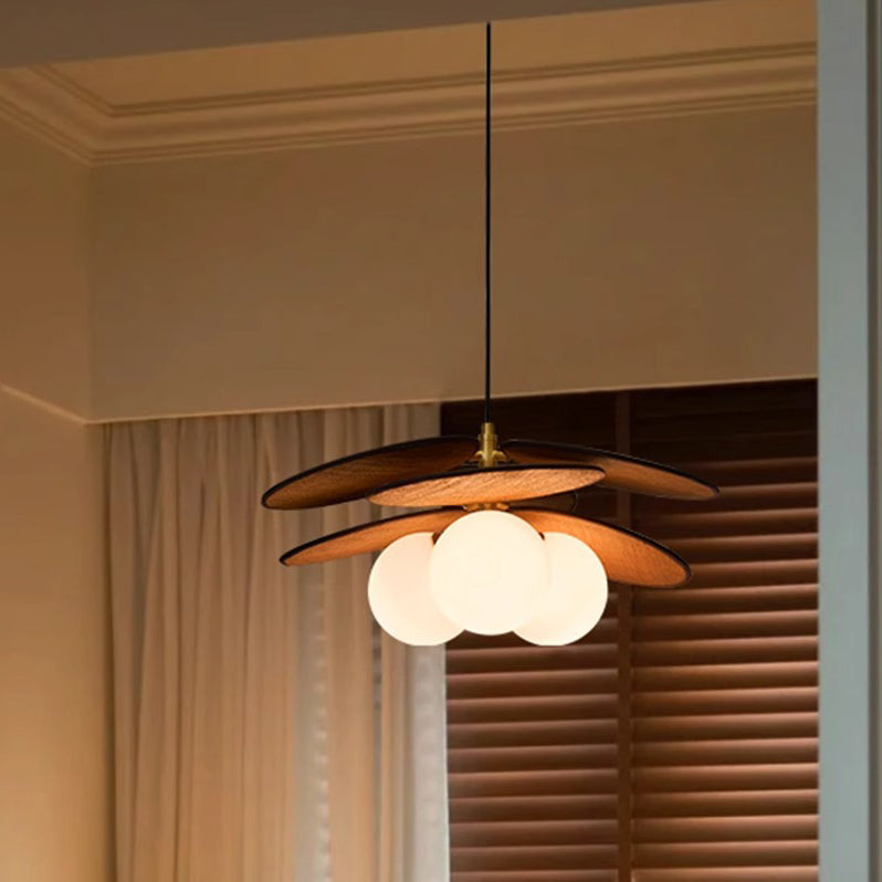 Traditional Vintage Raffia & Glass Oval Globe 1/3-Light Chandelier For Bedroom, Dining Room & Living Room