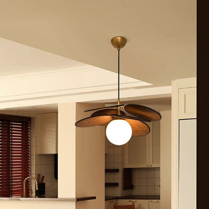 Traditional Vintage Raffia & Glass Oval Globe 1/3-Light Chandelier For Bedroom, Dining Room & Living Room