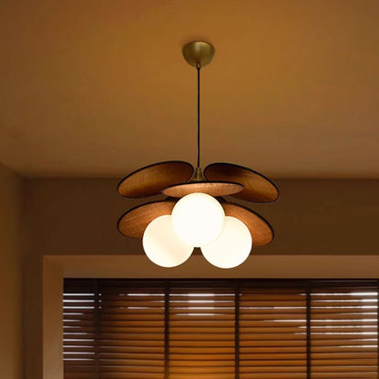 Traditional Vintage Raffia & Glass Oval Globe 1/3-Light Chandelier For Bedroom, Dining Room & Living Room