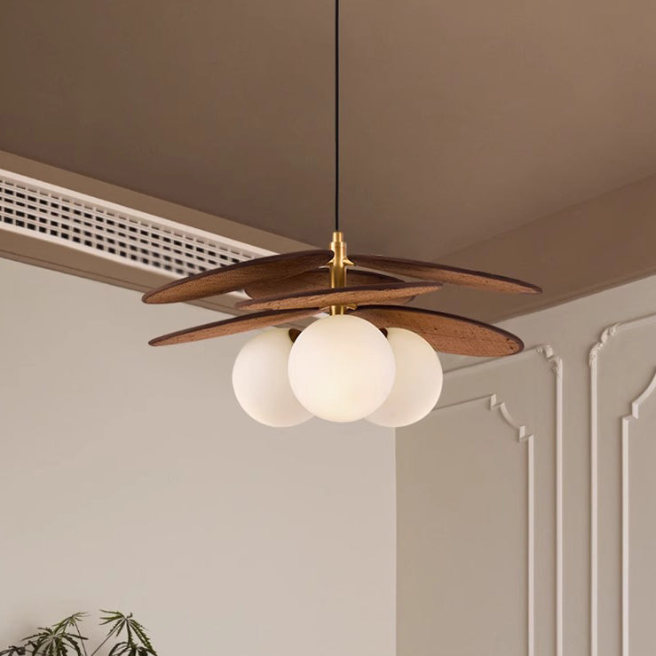 Traditional Vintage Raffia & Glass Oval Globe 1/3-Light Chandelier For Bedroom, Dining Room & Living Room