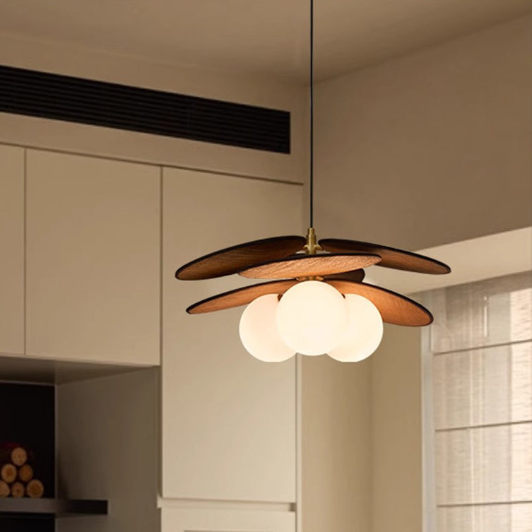 Traditional Vintage Raffia & Glass Oval Globe 1/3-Light Chandelier For Bedroom, Dining Room & Living Room