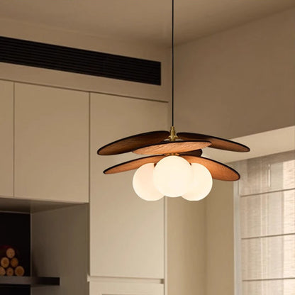 Traditional Vintage Raffia & Glass Oval Globe 1/3-Light Chandelier For Bedroom, Dining Room & Living Room