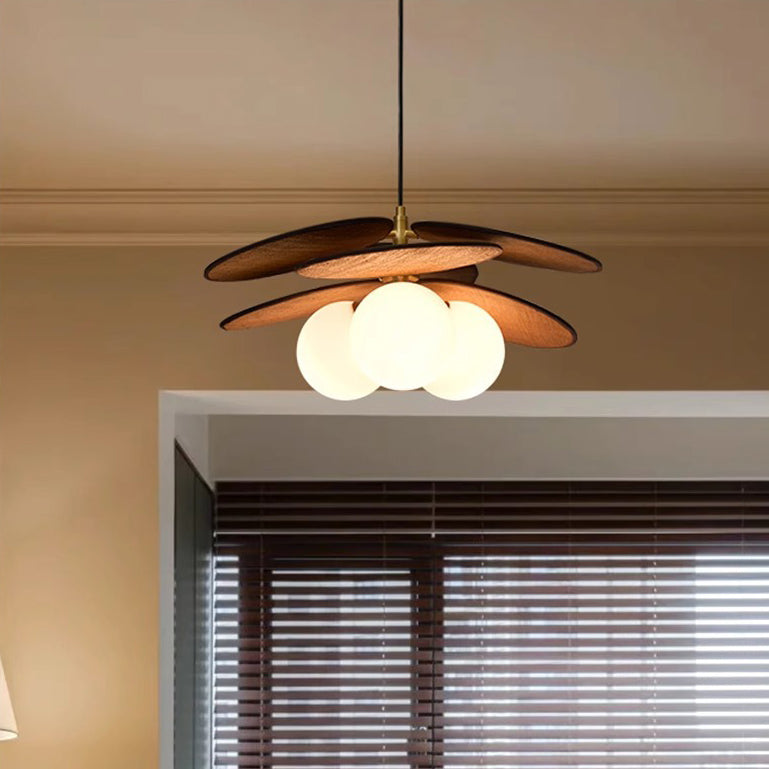 Traditional Vintage Raffia & Glass Oval Globe 1/3-Light Chandelier For Bedroom, Dining Room & Living Room