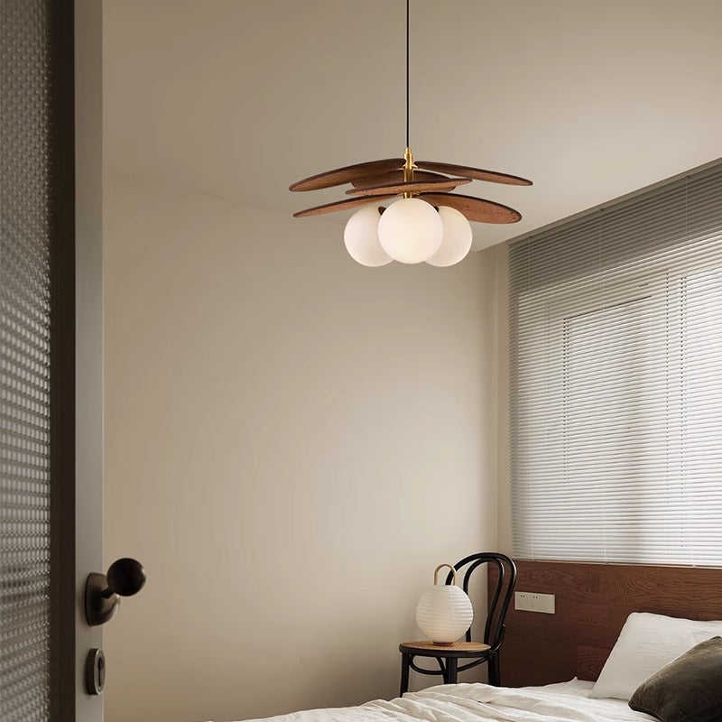 Traditional Vintage Raffia & Glass Oval Globe 1/3-Light Chandelier For Bedroom, Dining Room & Living Room
