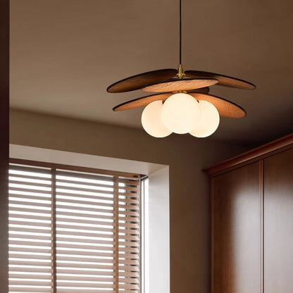Traditional Vintage Raffia & Glass Oval Globe 1/3-Light Chandelier For Bedroom, Dining Room & Living Room