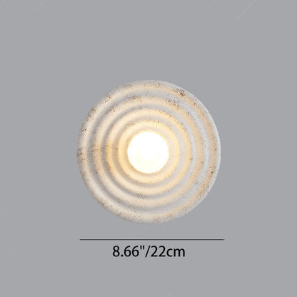 Contemporary Nordic Resin Glass Round 1-Light Wall Sconce Lamp For Bedroom & Living Room