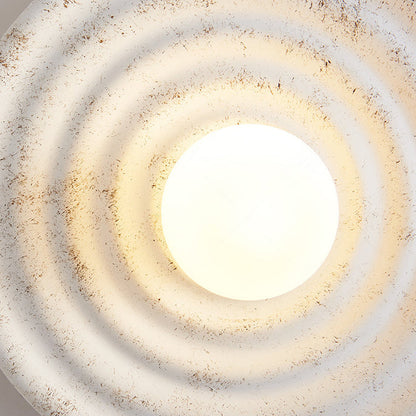 Contemporary Nordic Resin Glass Round 1-Light Wall Sconce Lamp For Bedroom & Living Room