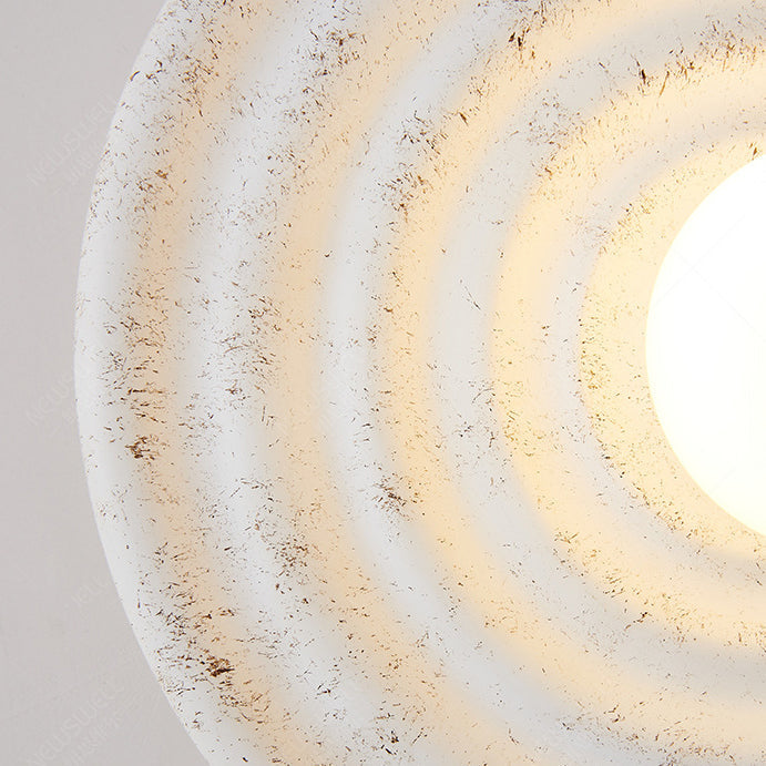 Contemporary Nordic Resin Glass Round 1-Light Wall Sconce Lamp For Bedroom & Living Room