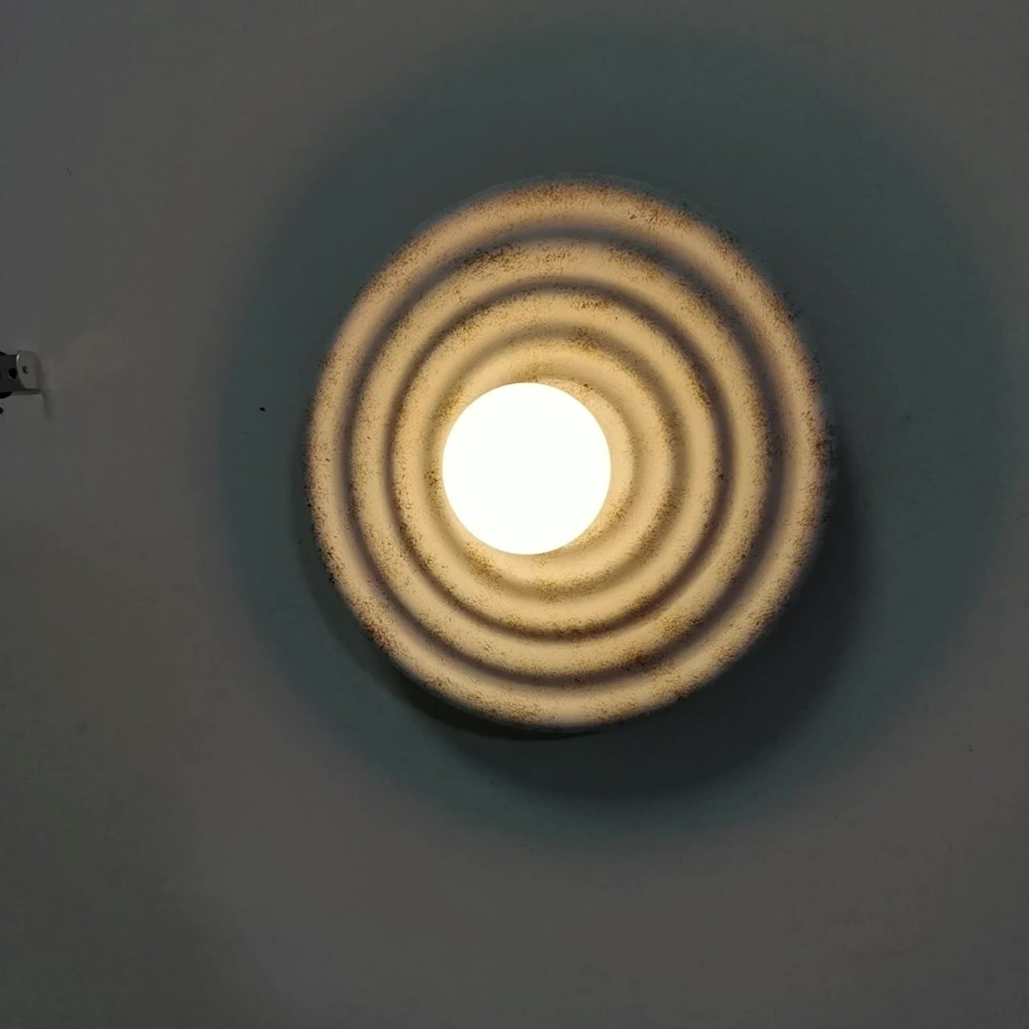 Contemporary Nordic Resin Glass Round 1-Light Wall Sconce Lamp For Bedroom & Living Room