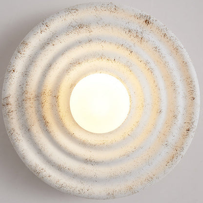 Contemporary Nordic Resin Glass Round 1-Light Wall Sconce Lamp For Bedroom & Living Room