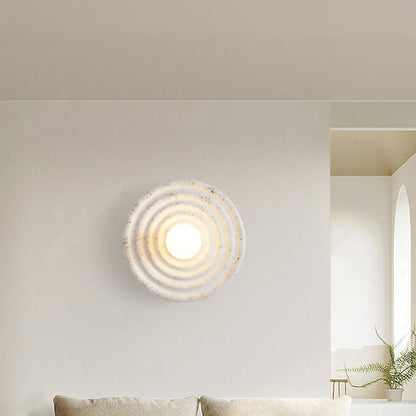 Contemporary Nordic Resin Glass Round 1-Light Wall Sconce Lamp For Bedroom & Living Room