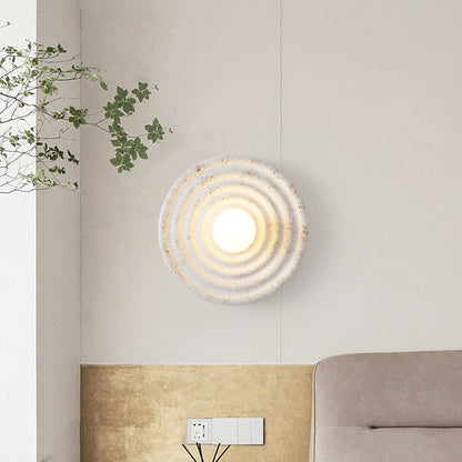 Contemporary Nordic Resin Glass Round 1-Light Wall Sconce Lamp For Bedroom & Living Room