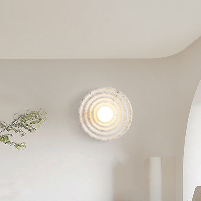 Contemporary Nordic Resin Glass Round 1-Light Wall Sconce Lamp For Bedroom & Living Room