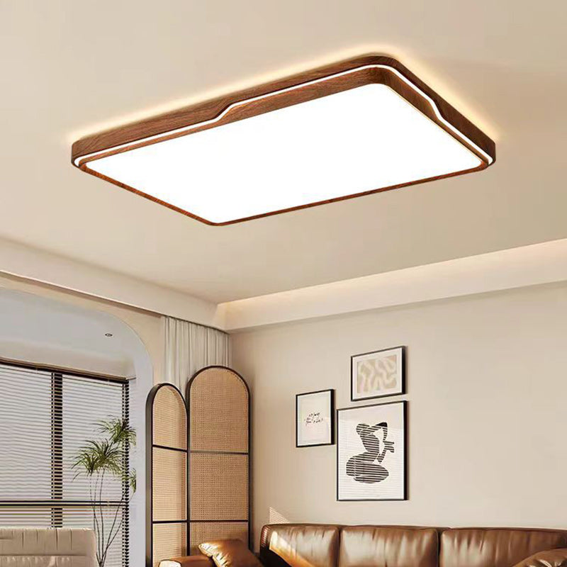 Modern Minimalist Iron & Acrylic Round Square Rectangle LED Flush Mount Ceiling Light For Bedroom & Living Room
