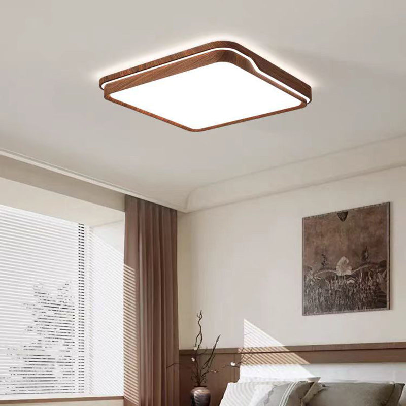 Modern Minimalist Iron & Acrylic Round Square Rectangle LED Flush Mount Ceiling Light For Bedroom & Living Room