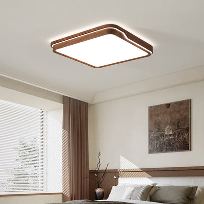 Modern Minimalist Iron & Acrylic Round Square Rectangle LED Flush Mount Ceiling Light For Bedroom & Living Room