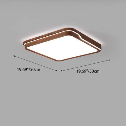 Modern Minimalist Iron & Acrylic Round Square Rectangle LED Flush Mount Ceiling Light For Bedroom & Living Room