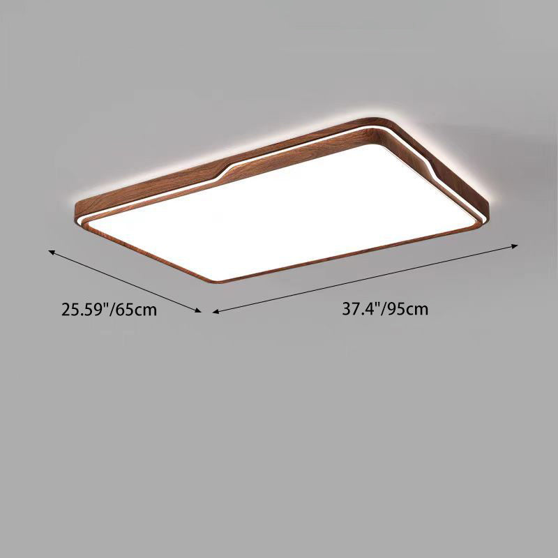 Modern Minimalist Iron & Acrylic Round Square Rectangle LED Flush Mount Ceiling Light For Bedroom & Living Room