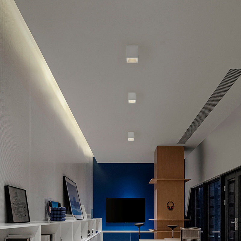 Modern Square Surface Mounted LED Downlight – Aluminum Flush Mount Ceiling Light For Living Room
