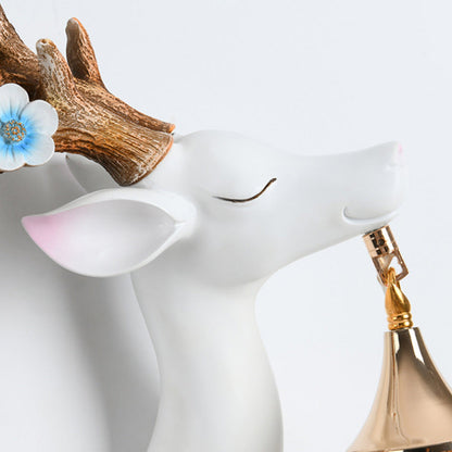 Modern Art Deco Resin Crystal Deer Head Shape 1-Light Wall Sconce Lamp For Living Room & Bedroom