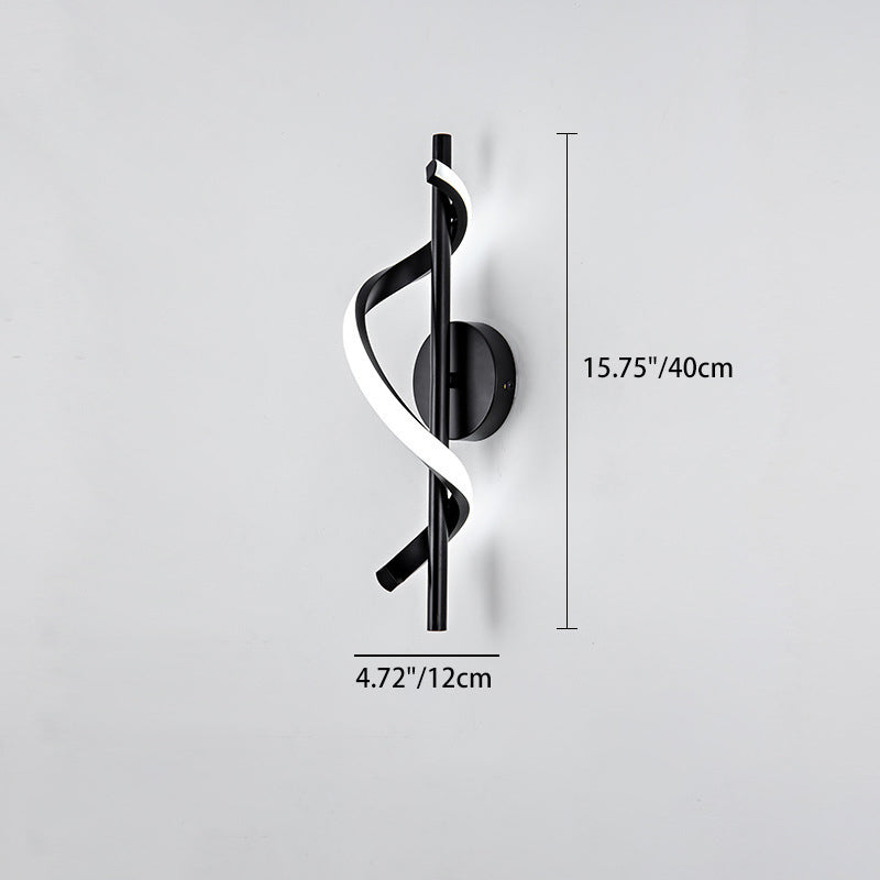 Contemporary Nordic Silicone & Metal Curved S-Shape LED Wall Sconce Lamp For Bedroom & Living Room