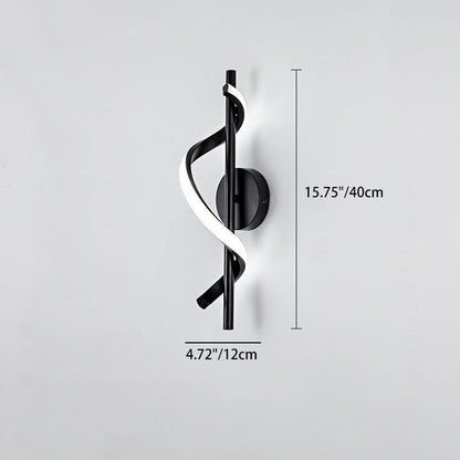 Contemporary Nordic Silicone & Metal Curved S-Shape LED Wall Sconce Lamp For Bedroom & Living Room