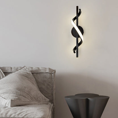 Contemporary Nordic Silicone & Metal Curved S-Shape LED Wall Sconce Lamp For Bedroom & Living Room
