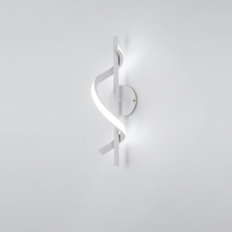 Contemporary Nordic Silicone & Metal Curved S-Shape LED Wall Sconce Lamp For Bedroom & Living Room