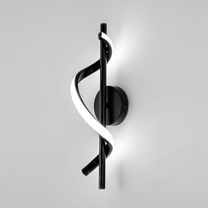Contemporary Nordic Silicone & Metal Curved S-Shape LED Wall Sconce Lamp For Bedroom & Living Room