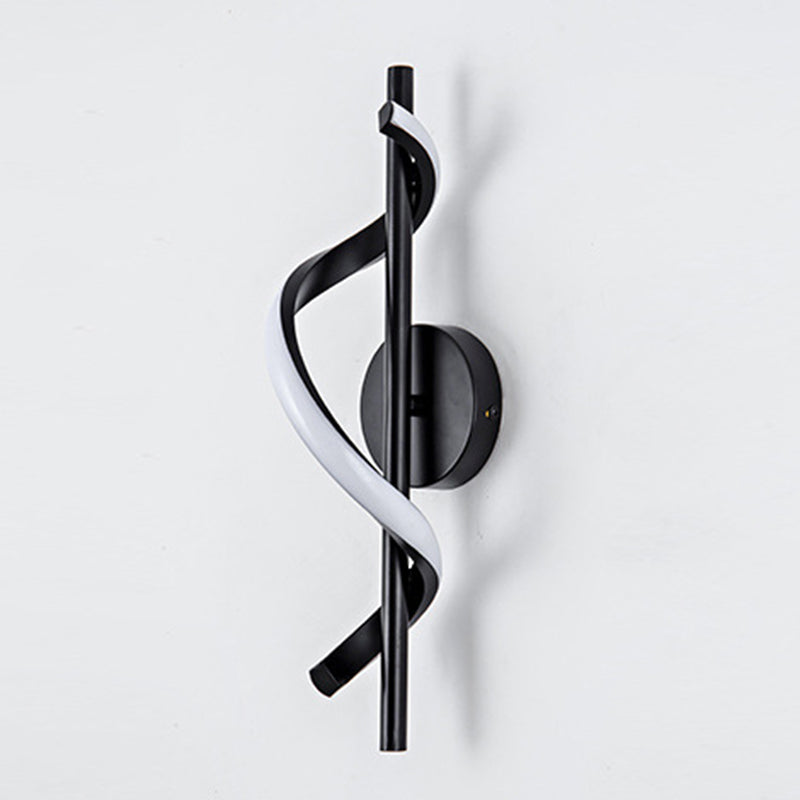 Contemporary Nordic Silicone & Metal Curved S-Shape LED Wall Sconce Lamp For Bedroom & Living Room
