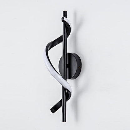 Contemporary Nordic Silicone & Metal Curved S-Shape LED Wall Sconce Lamp For Bedroom & Living Room
