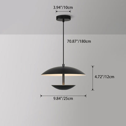 Contemporary Creative Iron Semi-Circle UFO Shape LED Pendant Light For Bedroom & Living Room