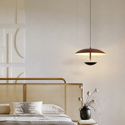Contemporary Creative Iron Semi-Circle UFO Shape LED Pendant Light For Bedroom & Living Room